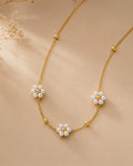 Purpello Pearl Blossom Gold-Tone Floral Necklace