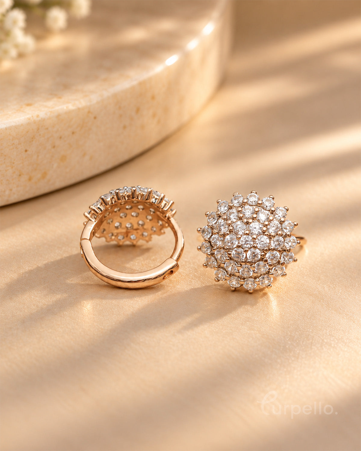 Purpello Crystal Bloom Stud Earrings