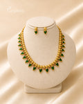 Purpello Emerald Green Palakka Temple Necklace Set