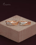 Purpello Rose Gold Crystal Wave Earring