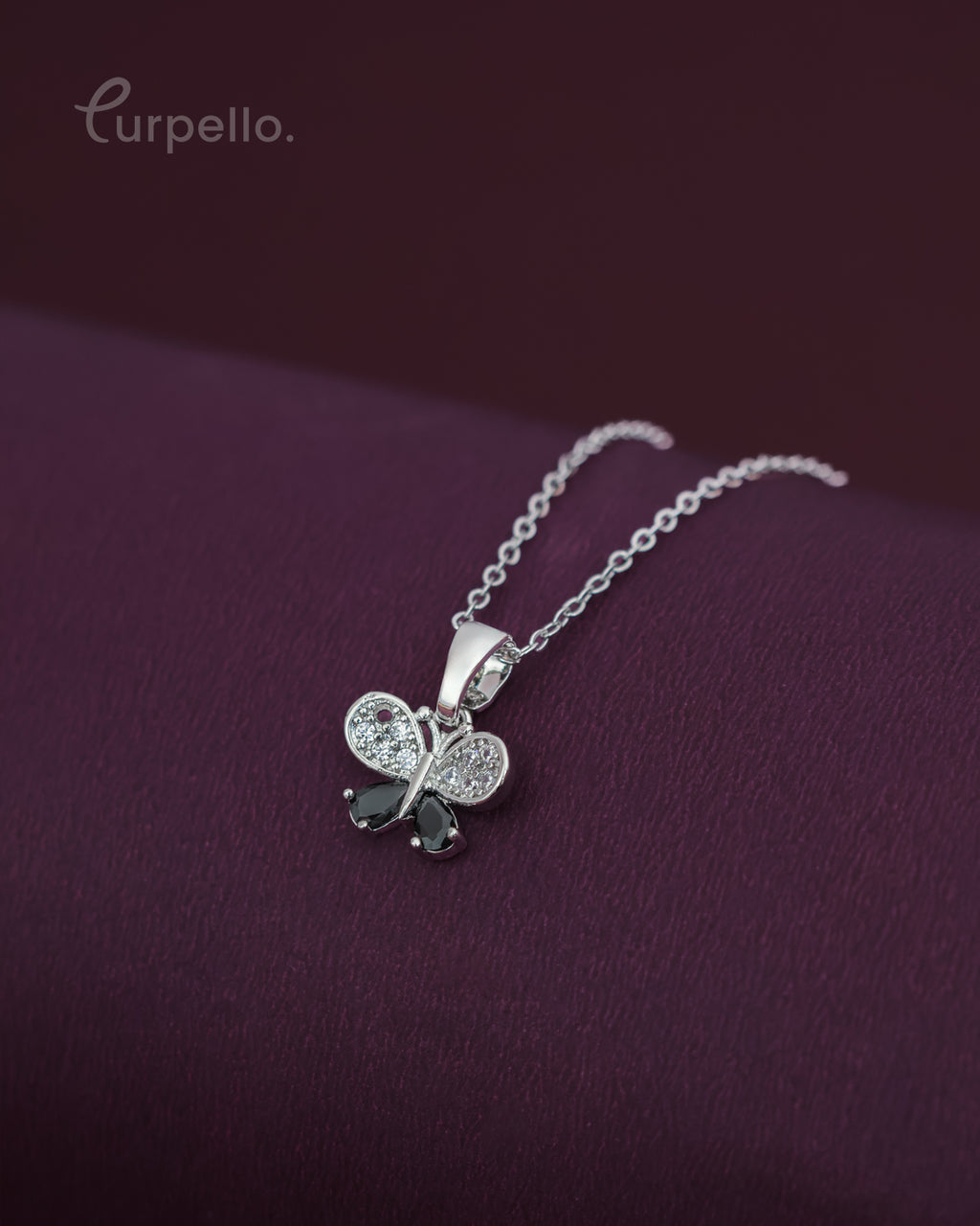 Purpello Graceful Butterfly Crystal Chain