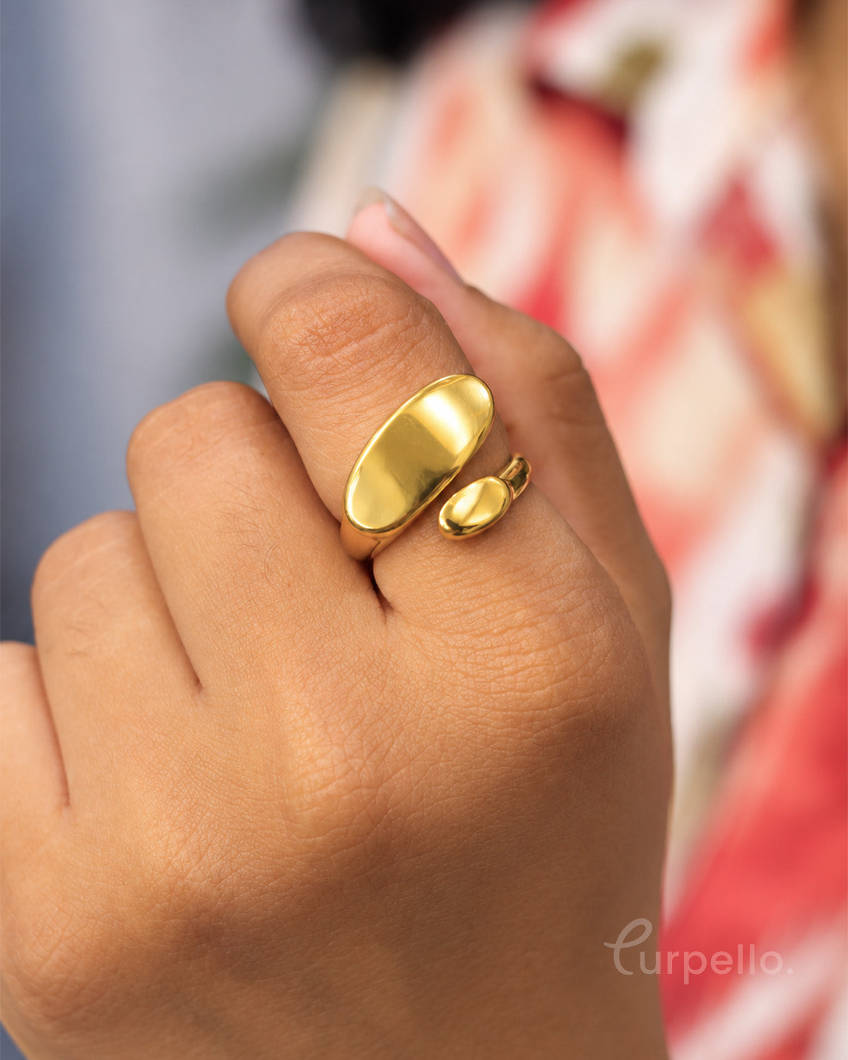 Sculpted Gold Open Ring