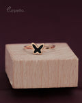 Purpello Butterfly Black Stone Ring
