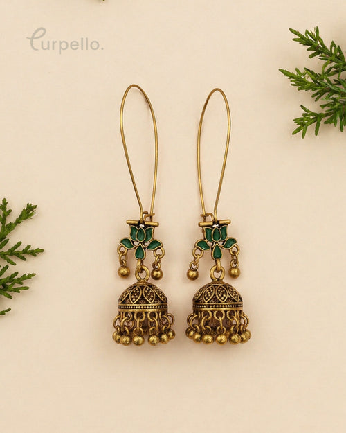 Purpello Antique Gold Jhumka Earrings