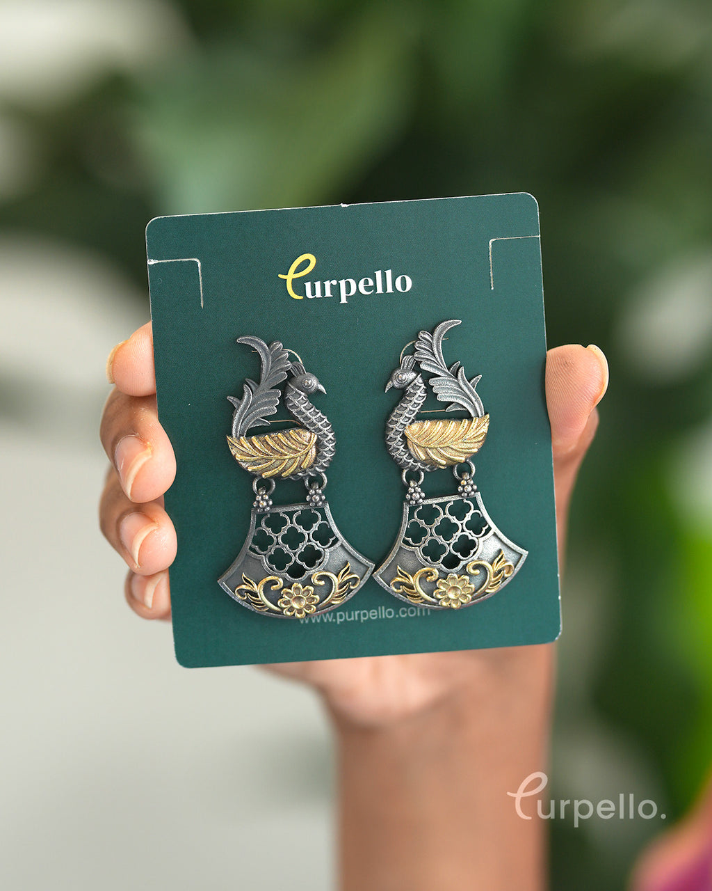 Mayura Heritage Dual-Tone Statement Earrings