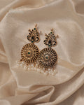 Purpello Antique Hanging Pearl Minakari Earring