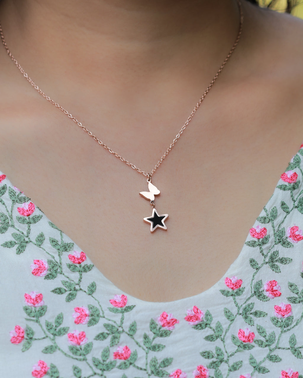 Purpello Star & Butterfly Pendant Chain