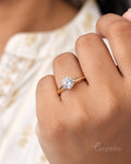 18K Gold Plated Solitaire Ring