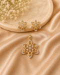 Purpello Floral Diamond Replica Pendant Set