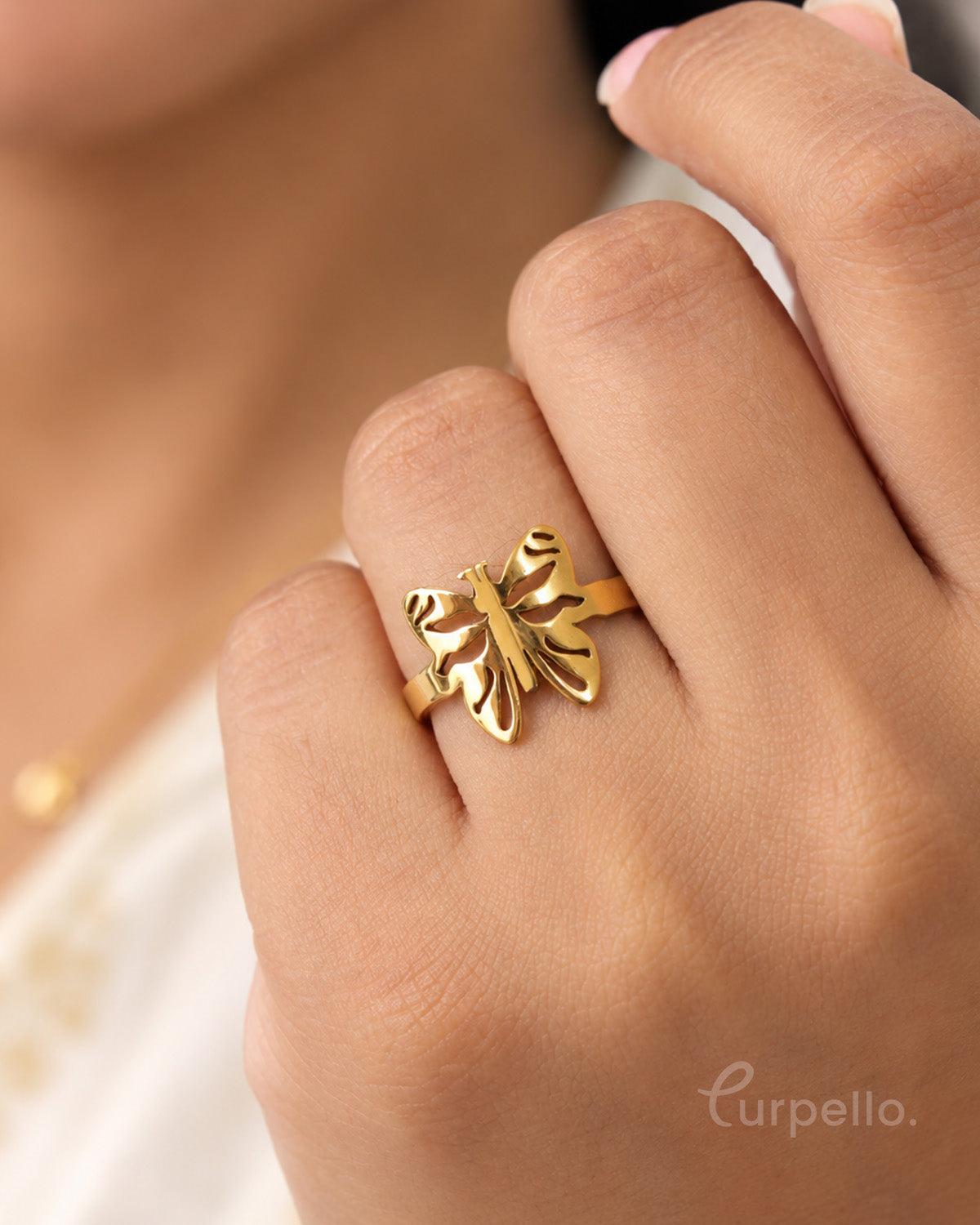 Fluttera Gold Butterfly Ring