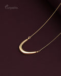 Purpello Gold Curve Statement Necklace