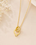 Purpello Interlocking Circle Crystal Gold-Tone Pendant Necklace