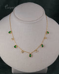Purpello Anti-tarnish Green Stone Necklace