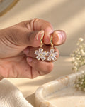Purpello Crystal Bloom Hoop Earrings