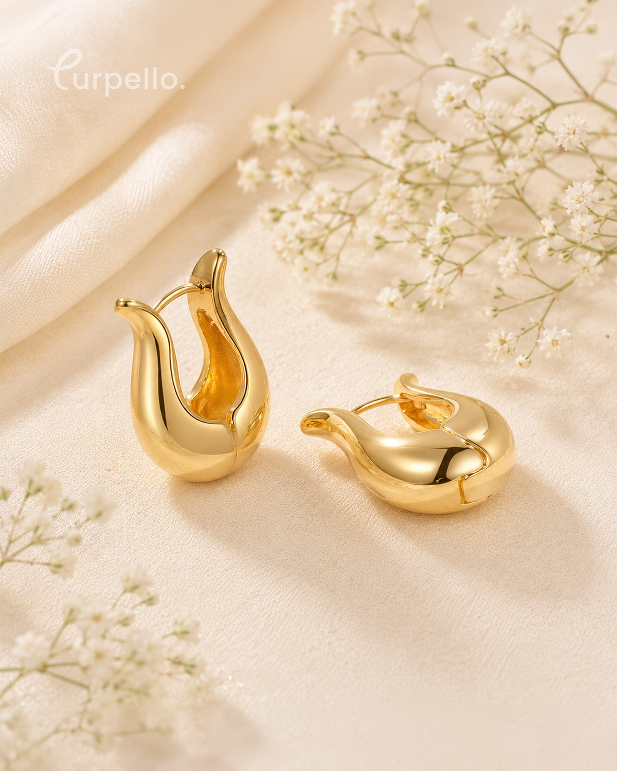 Modern Gold Chunky Hoop Earrings