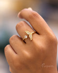 Crystal Mermaid Tail Gold Ring
