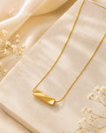 Twisted Bar Anti-Tarnish Gold Pendant Necklace