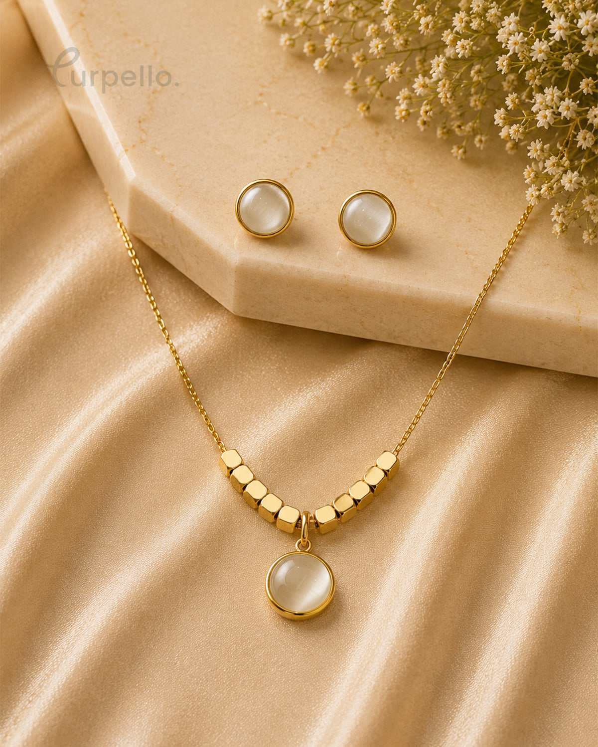 Purpello Pearl Glow Minimal Pendant Set