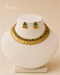 Purpello Antique Green Coin Choker Set
