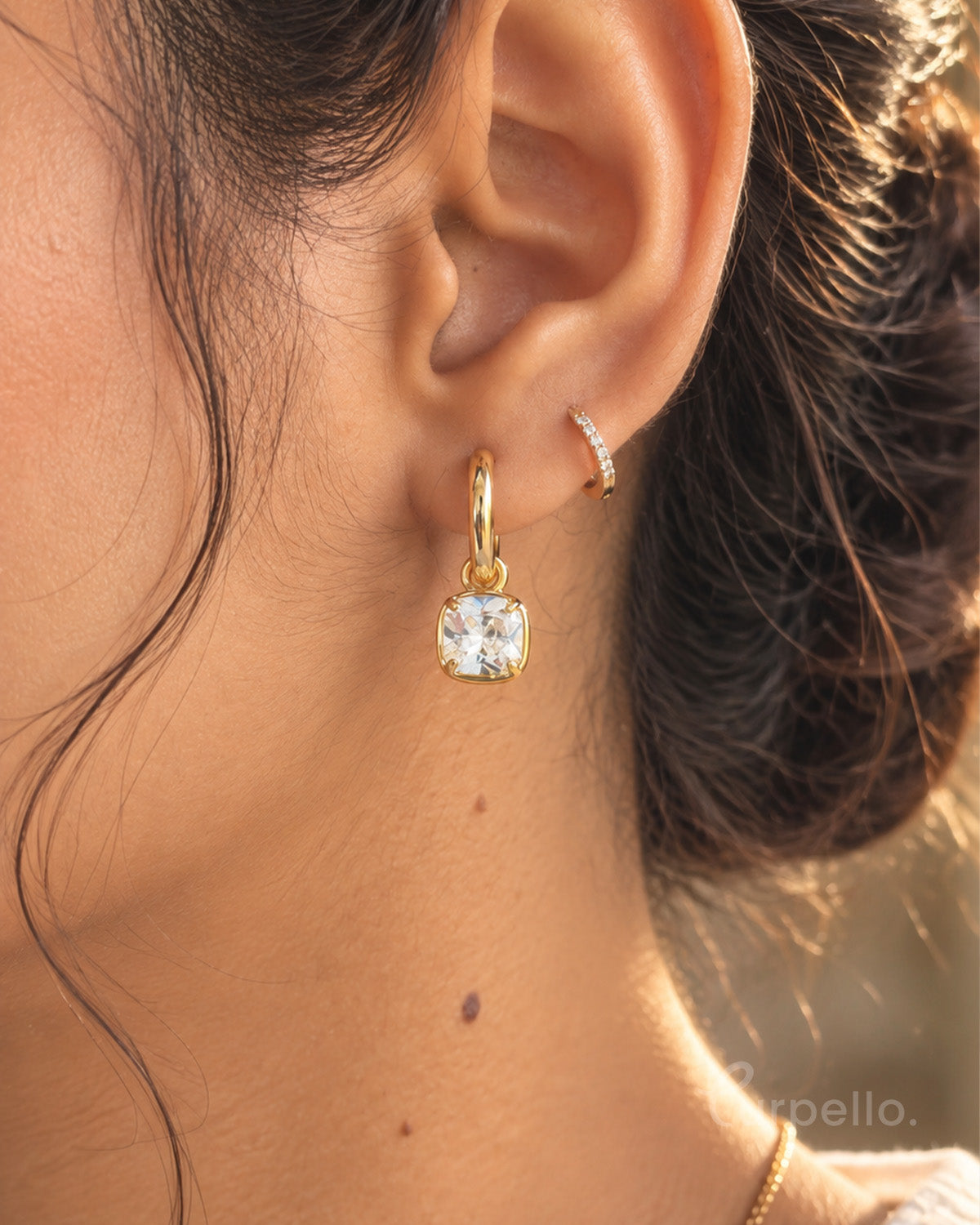 Lumiere Crystal Drop Hoop Earrings