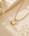 Rose Gold Heart Anti-Tarnish Minimal Pendant Necklace