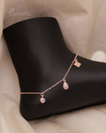 Purpello Rose Gold Charm Drop Anklet