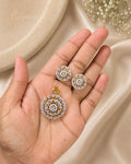 Purpello Radiant Sunburst Diamond Replica Pendant Set