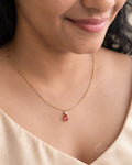Rose Teardrop Minimal Necklace
