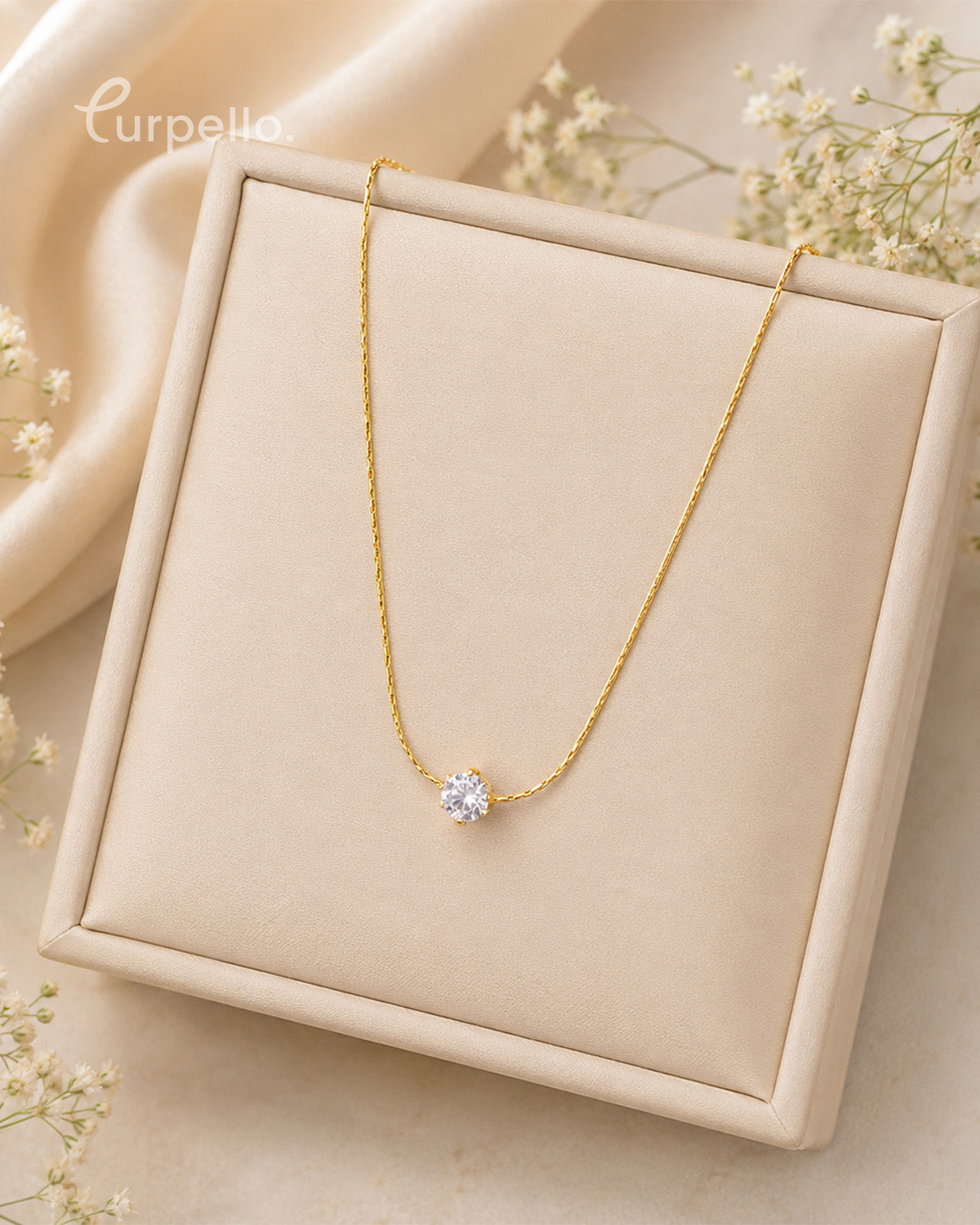 Purpello Solitaire Diamond Pendant Necklace