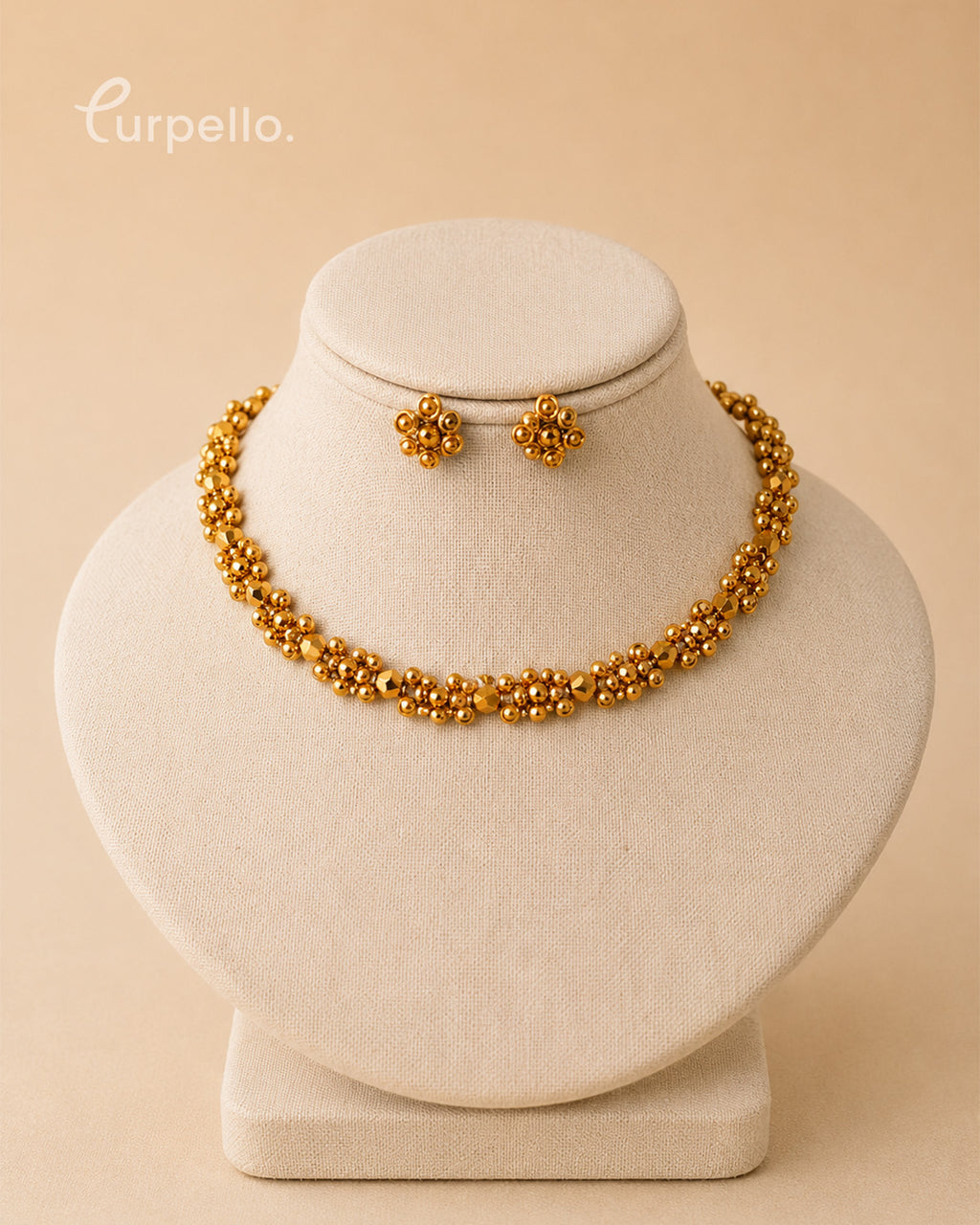 Purpello Antique Floral Bead Choker Set