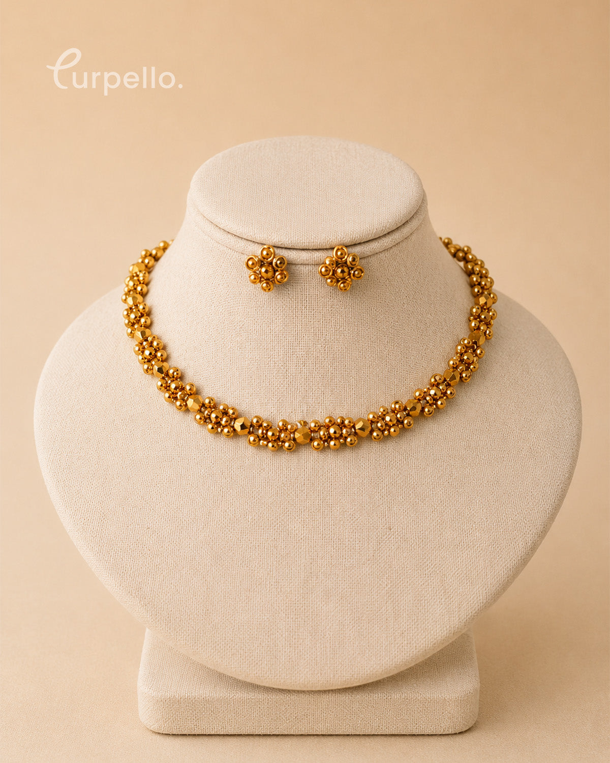 Purpello Antique Floral Bead Choker Set