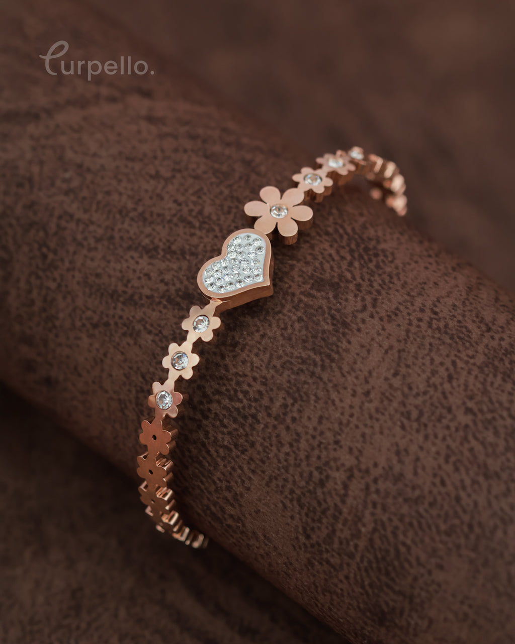 Purpello Floral Heart Anti-Tarnish Bracelet