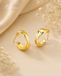 Purpello Twisted Gold Huggie Hoop Earrings