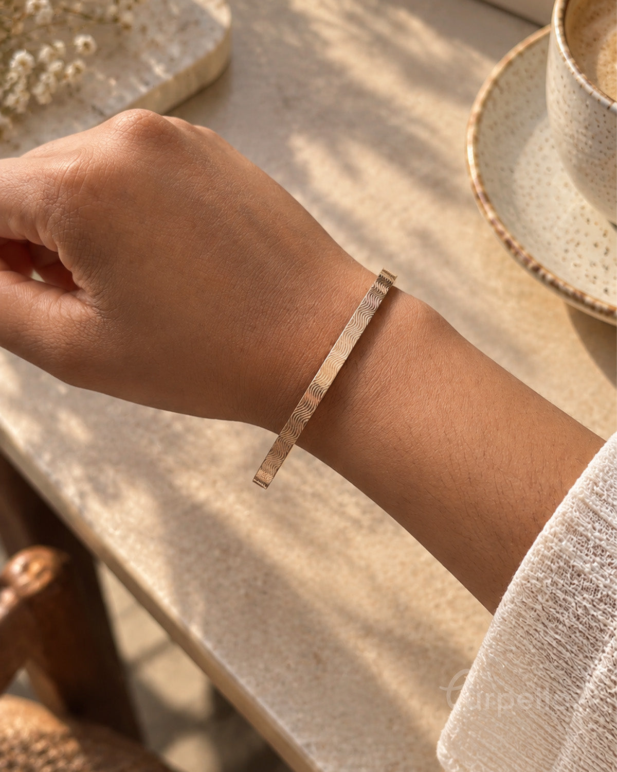 Celeste Criss-Cross Gold Bangle