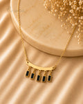 Purpello Black Charm Tassel Pendant Chain