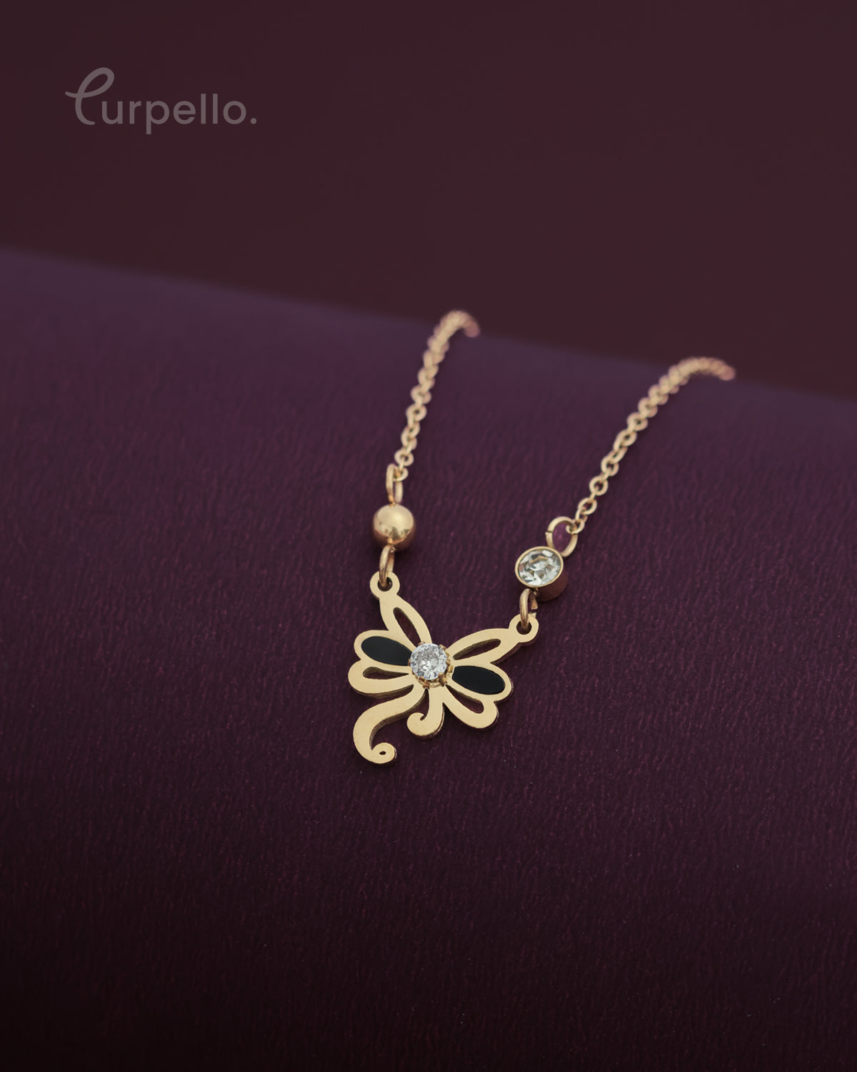 Purpello Elegant Butterfly Charm Anti-Tarnish Chain