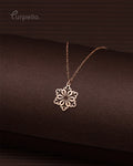 Purpello Snowflake Floral Rose Gold Pendant Chain