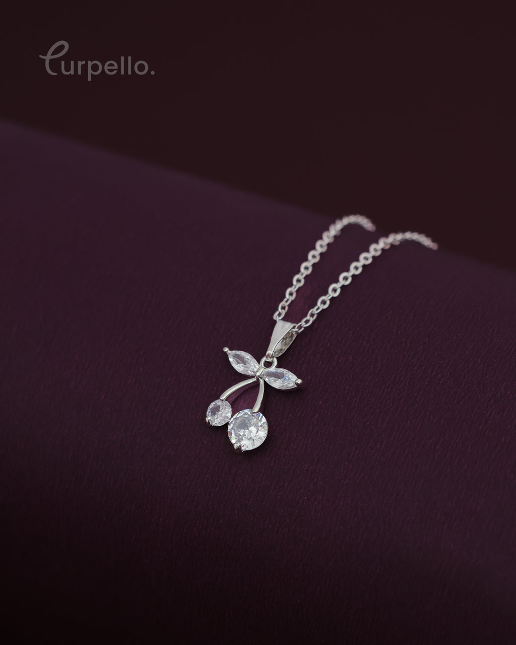 Purpello Cherry Crystal Pendant Chain