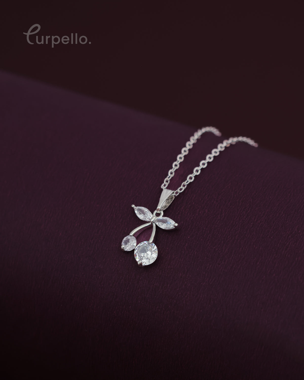Purpello Cherry Crystal Pendant Chain