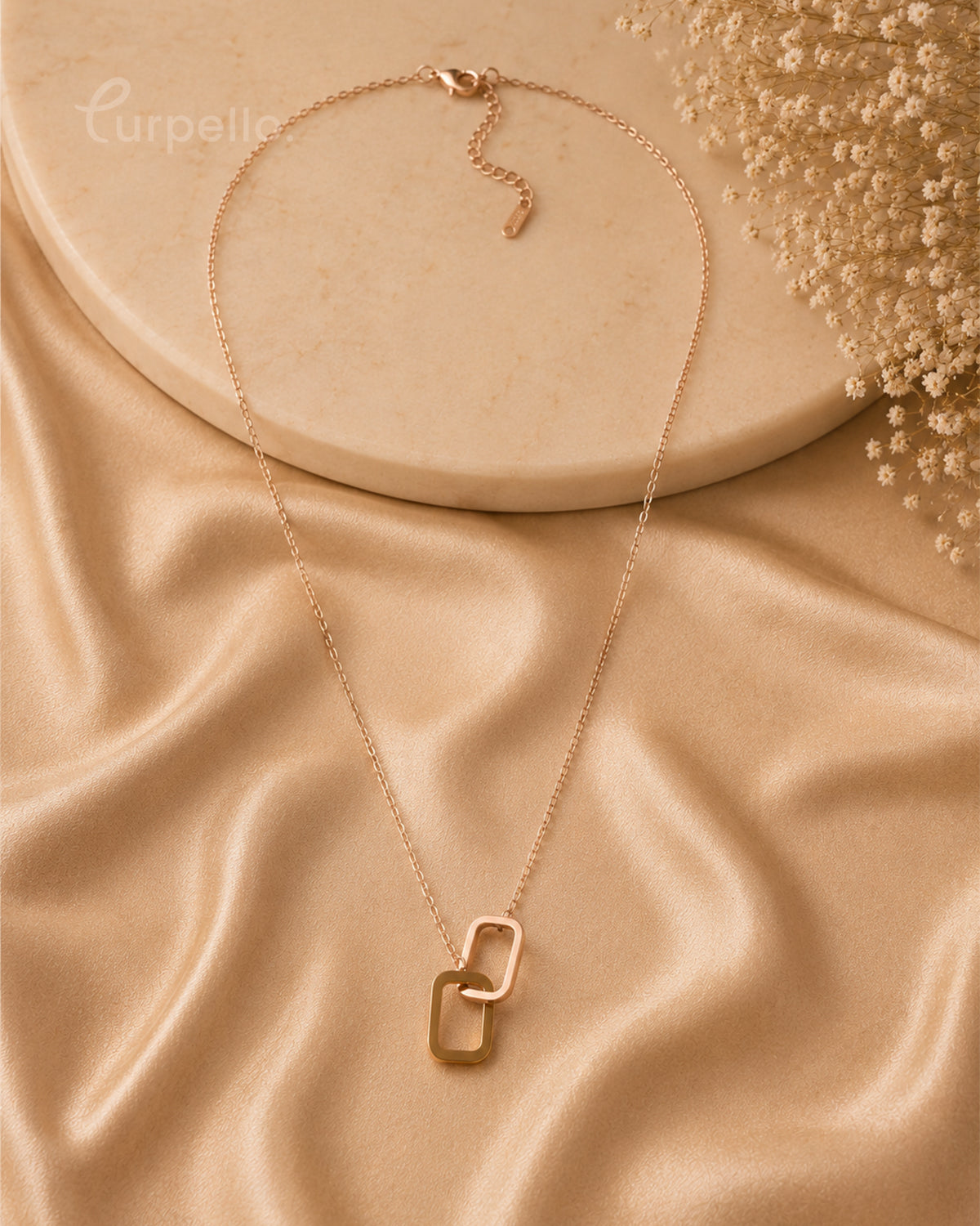 Purpello Interlocking Rose Gold Pendant Chain