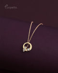 Purpello Crystal Circle Pendant Anti-Tarnish Chain