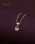 Purpello Butterfly Charm Square Pendant Anti-Tarnish Chain