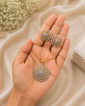 Purpello Celestial Sunburst Diamond Replica Pendant Set