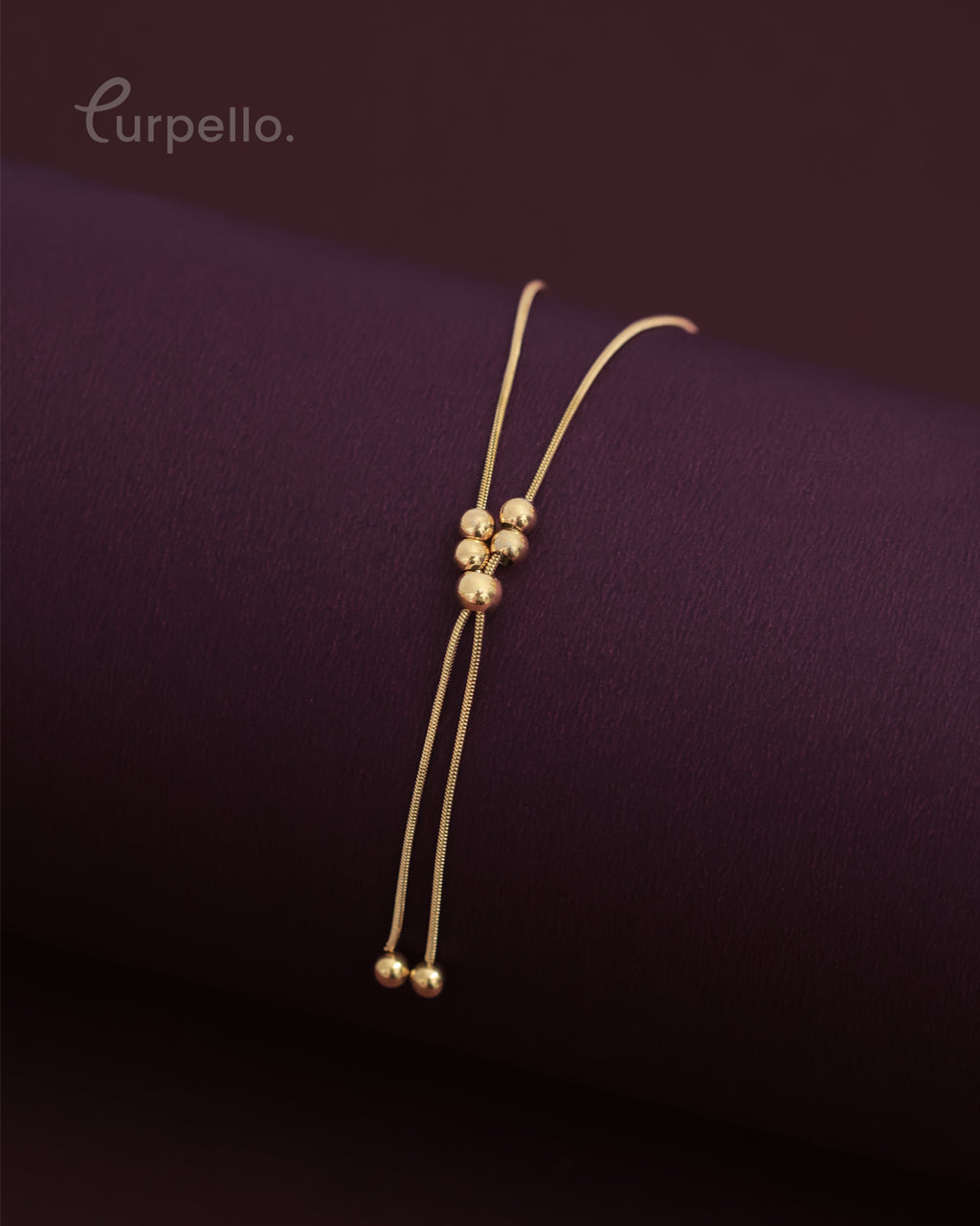 Purpello Adjustable Gold Bead Drop Chain