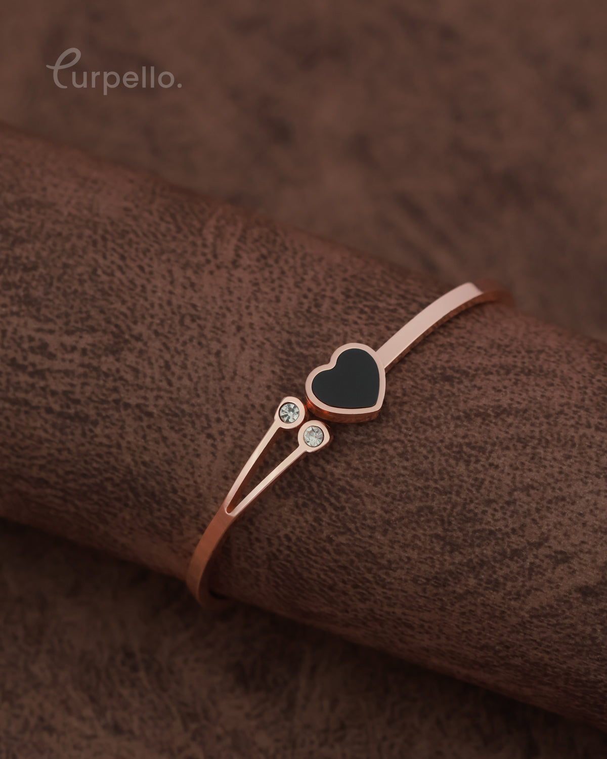 Purpello Midnight Heart Rose Gold Bangle
