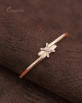 Purpello Minimal Cross Charm Rose Gold Bangle