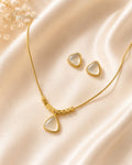 Purpello Minimal White Triangle Pendant Necklace Set