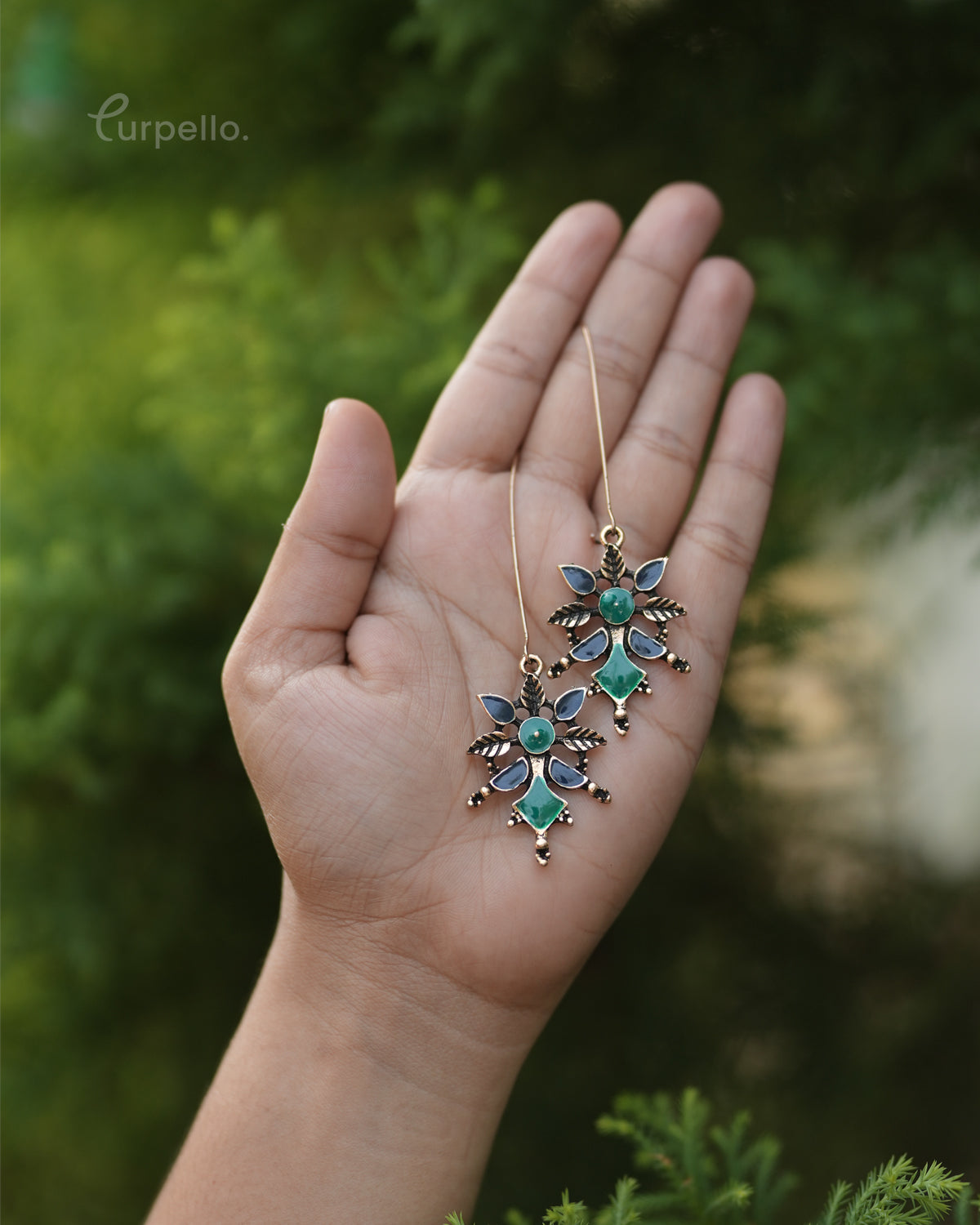 Purpello Dual Colour Hook Long Earring