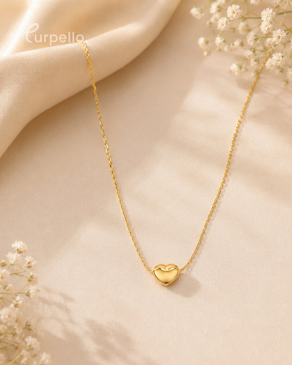 Minimal Heart Anti-Tarnish Gold Pendant Necklace