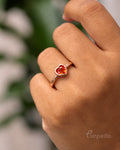 Elora Heart Ring – Ruby Orange
